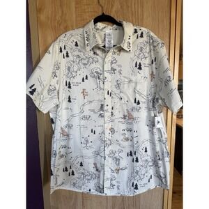 Disney Parks Winnie the Pooh Button Down Mens Size XL NWT Shirt 100 Acre Wood